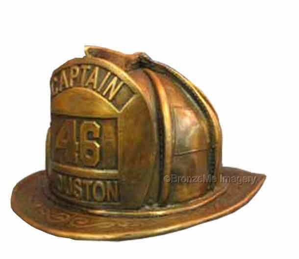 cast bronze firefighter helmet