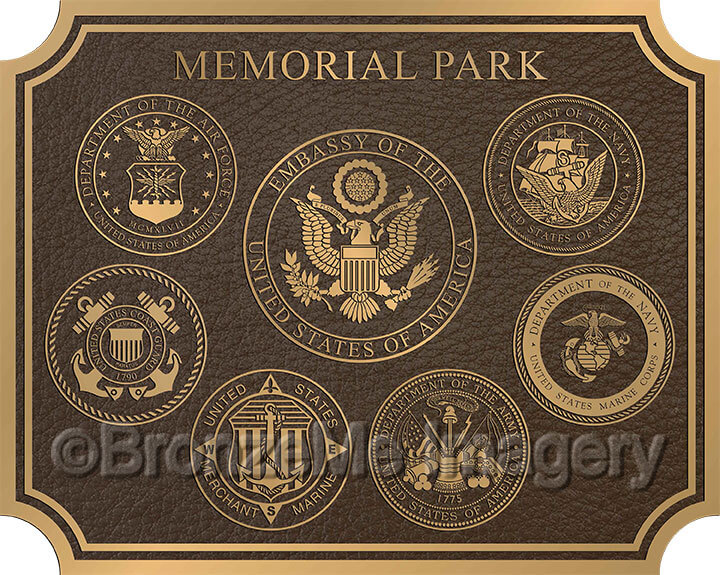 military plaque bronze, bronze military seals in honor of