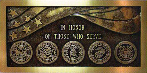 military plaque bronze, bronze military seals in honor of